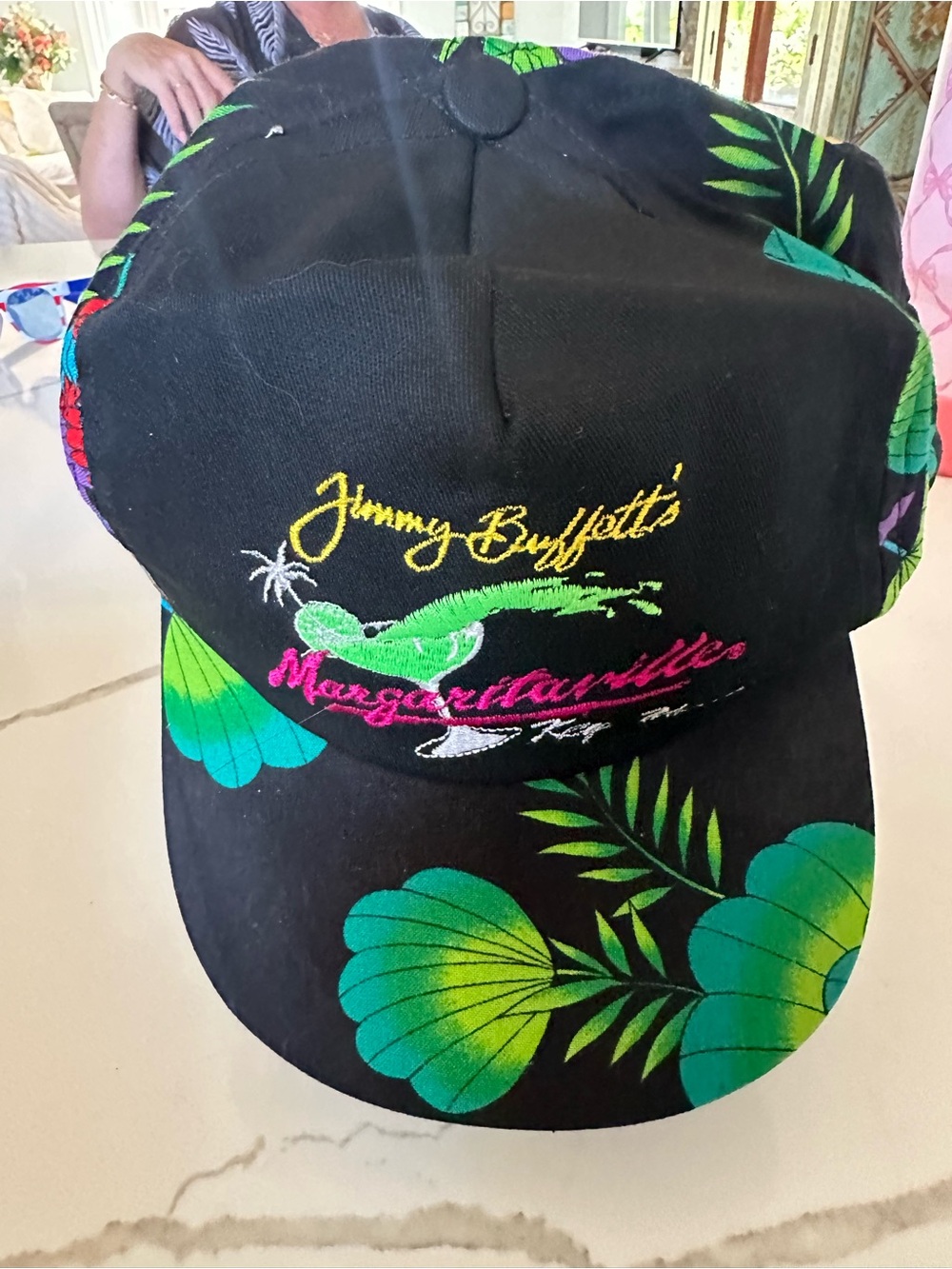 Jimmy Buffett's Margaritaville Black Tropical Baseball Hat - Picture 2 of 9
